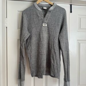 Abercrombie & Fitch Vintage Men's Gray Henley Long Sleeve